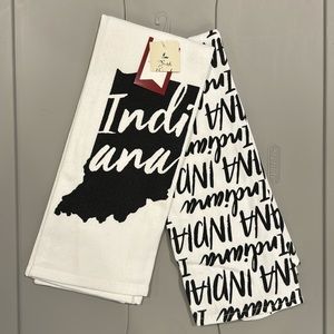 Indiana themed dish towel set, 2 towels